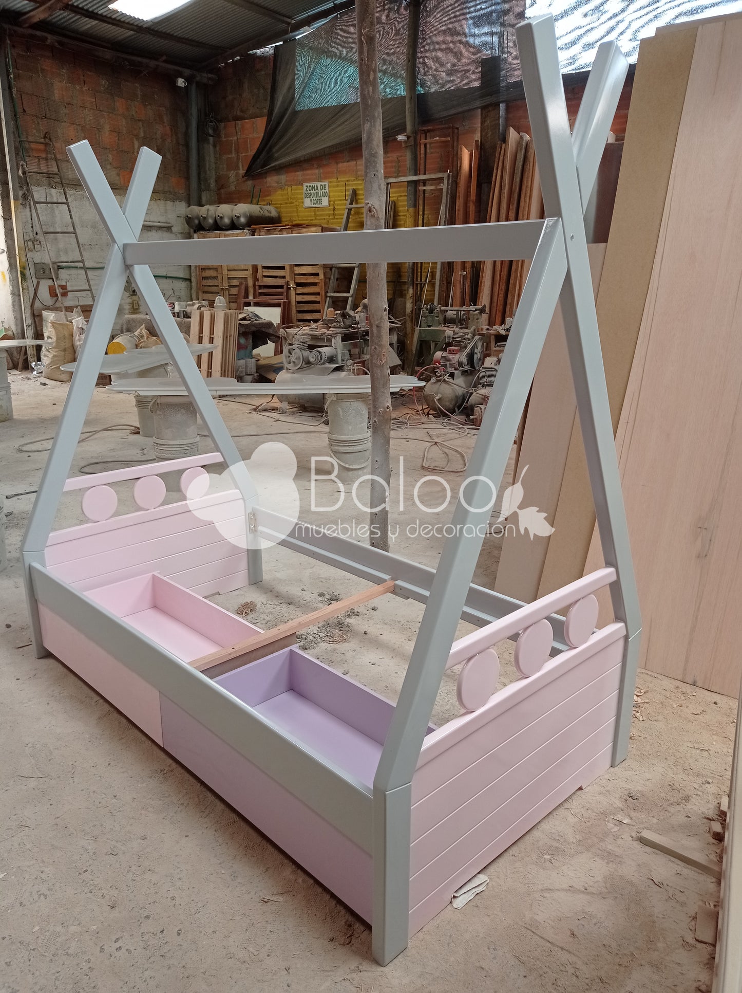 Cama Tipi con Cajones (o Nido)